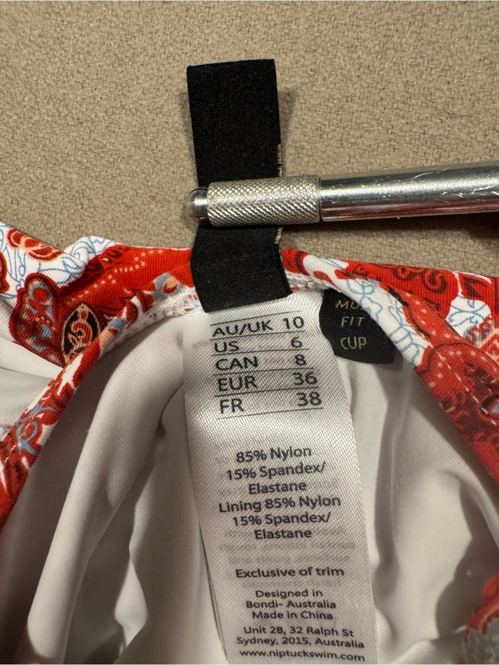 Rust and White Floral Two-Piece Tankini Swimsuit women’s size 10 nip tuck brand - Picture 7 of 7
